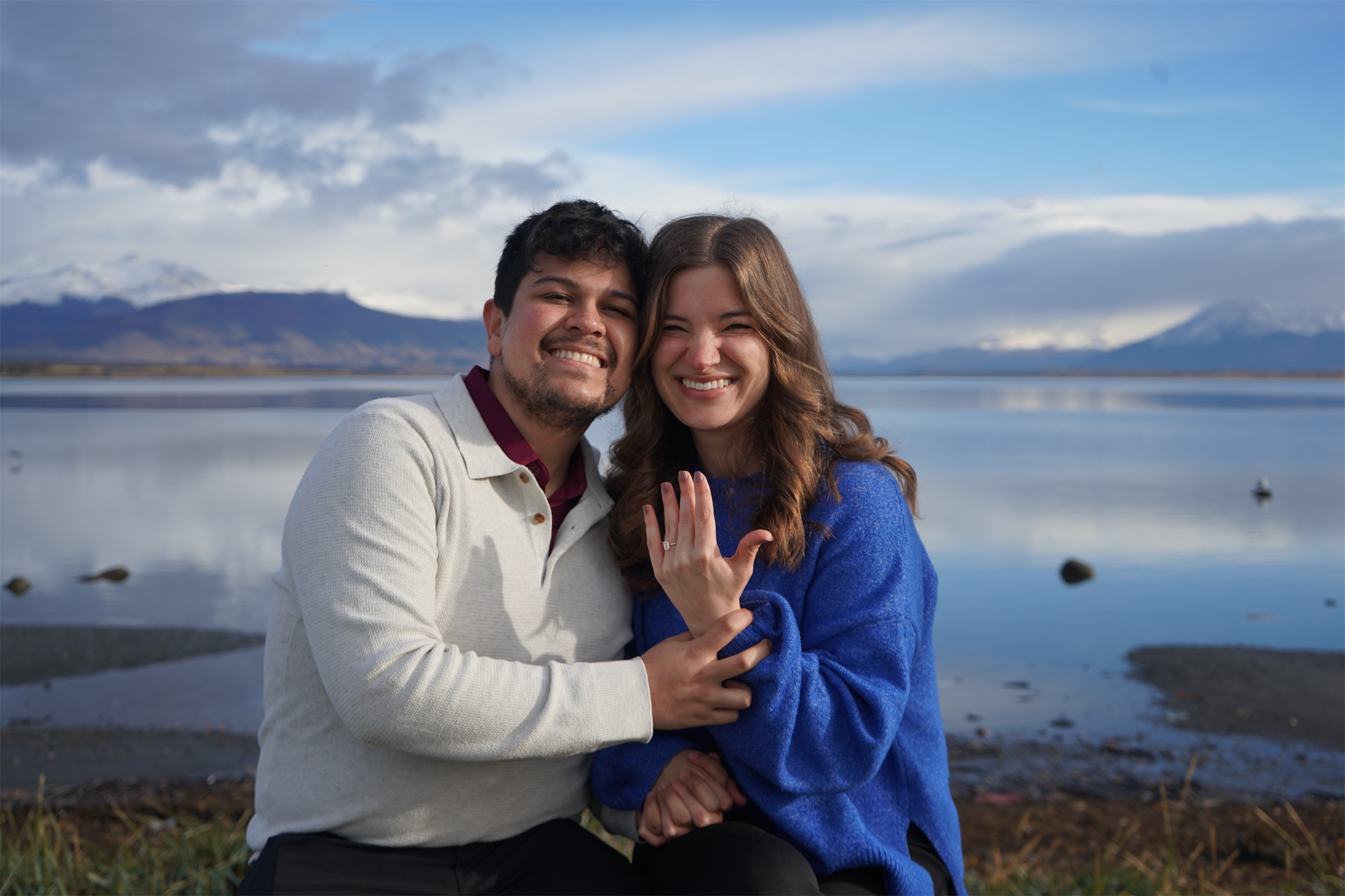 Alexis and Pablo by the water